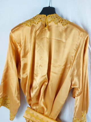 Abito Sposa Oro Raso  con Ricami