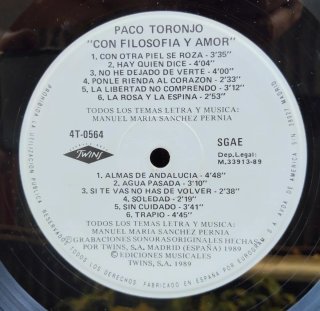 LP Paco Toronjo - Con filosofía y amor