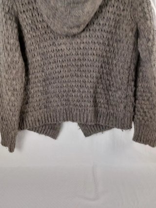 Giacca Cardigan Grigia con Cappuccio