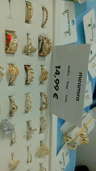 Lote de anillos dorados Miramira nuevos.