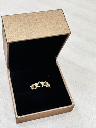 Anillo Corazones con Diamantes Oro