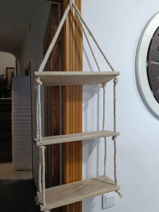 Estantería de madera con cuerda (2 unidades)