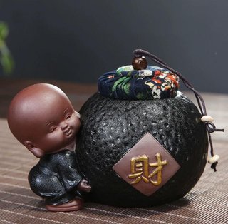 Adorno Cerámica Colección Budas Bolsa Dinero
