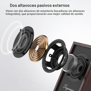 TRYNNAY Tocadiscos Bluetooth 3 Vel Altavoces Rojo