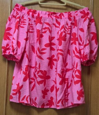 Blusa escote barco rosa y fucsia. Talla 44. NUEVA.