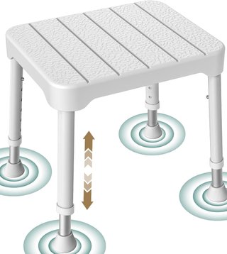 LUCKFAITH Taburete Ducha 160kg 40-54cm Blanco