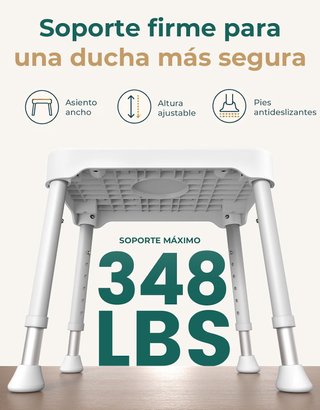 LUCKFAITH Taburete Ducha 160kg 40-54cm Blanco