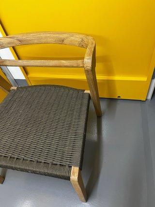 Sillón de jardín Ezilda madera y tejido