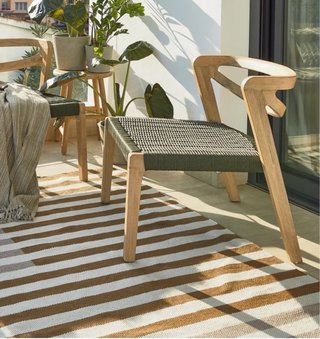 Sillón de jardín Ezilda madera y tejido