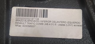 BRAZO SUSPENSION INFERIOR DELANTERO IZQUIERDO RENAULT TRAFIC COMBI (AB 4.01) 6 - plazas (L2H1) acristalado parcial 2,9t   Combi largo