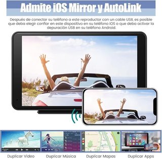 AWESAFE Pantalla 7'' CarPlay Android Auto Mirror