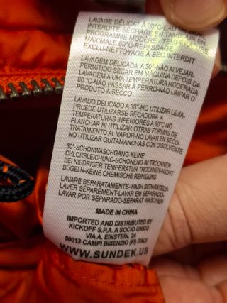 Giubbotto Sundek Arancione Taglia L