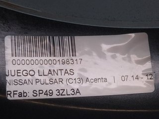 JUEGO LLANTAS NISSAN PULSAR (C13) Acenta
