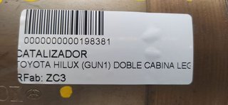 CATALIZADOR TOYOTA HILUX (GUN1) DOBLE CABINA LEGEND 4X4