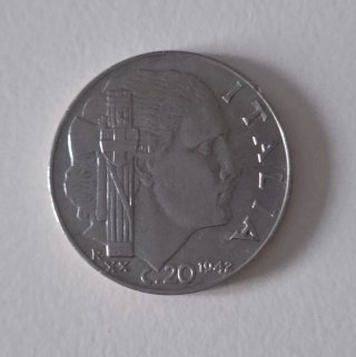Moneta 20 centesimi Italia 1944 Vittorio Emanuele