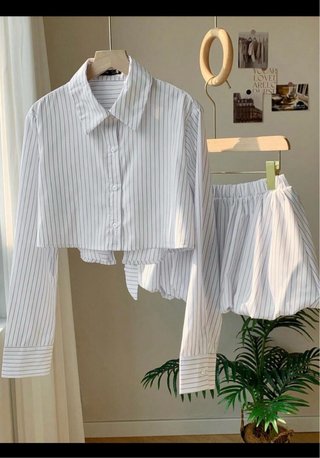 Conjunto Blusa y Falda Rayas