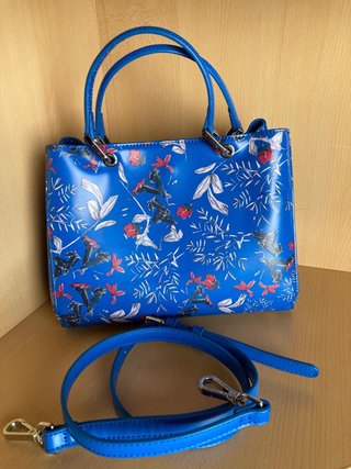Bolso Adolfo Domínguez Azul Estampado