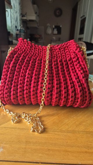 Borsa fatta a mano in fettuccia di lycra