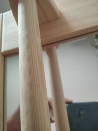 Espejo de madera con barra