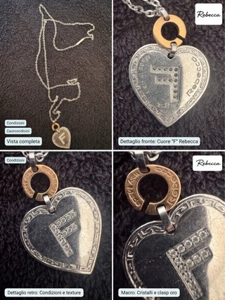 Collana Rebecca Cuore F con Cristalli