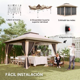 Cenador plegable 3,6x3,6m