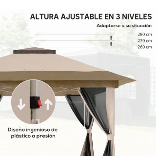 Cenador plegable 3,6x3,6m