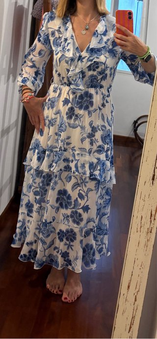 Vestido largo estampado floral