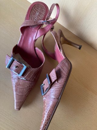 Tacones Sergio Rossi Piel Serpiente Rosa