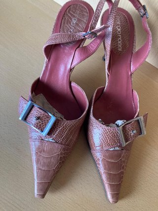Tacones Sergio Rossi Piel Serpiente Rosa