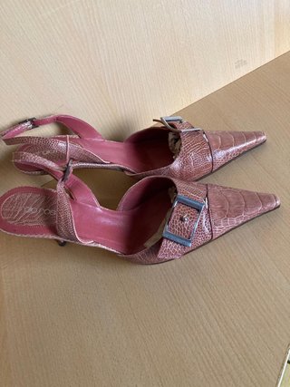 Tacones Sergio Rossi Piel Serpiente Rosa