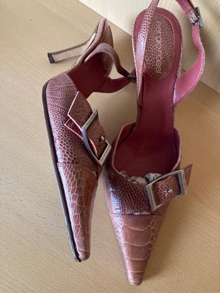 Tacones Sergio Rossi Piel Serpiente Rosa