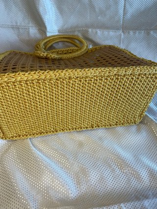 Borsa uncinetto beige e gialla
