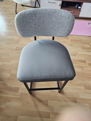 ALPHA HOME 2 Taburetes Bar 63cm Metal Gris-Negro