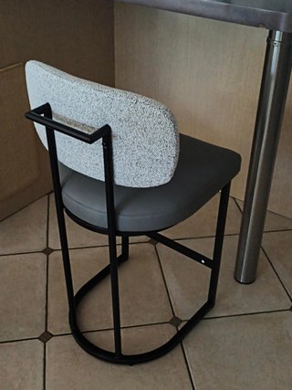 ALPHA HOME 2 Taburetes Bar 63cm Metal Gris-Negro
