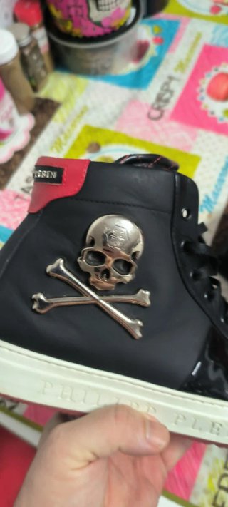 Philipp Plein Zapatillas Cuero Calavera Talla 44