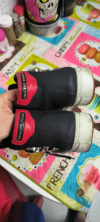 Philipp Plein Zapatillas Cuero Calavera Talla 44