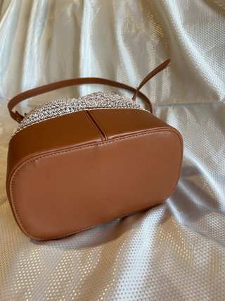 Borsa uncinetto beige e marrone
