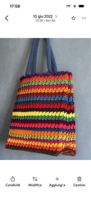 Borsa uncinetto arcobaleno