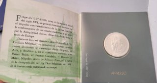 2 Monedas 2000 Pesetas Plata 1998 Felipe II