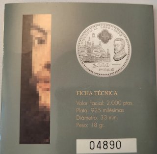 2 Monedas 2000 Pesetas Plata 1998 Felipe II