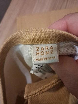 Funda Cojín Zara Home Yute Mostaza