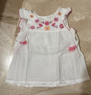 Camisa niña bordada flores talla 7-8