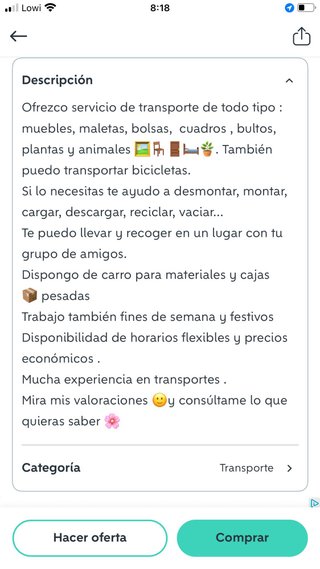 Transporte de todo tipo y mudanzas