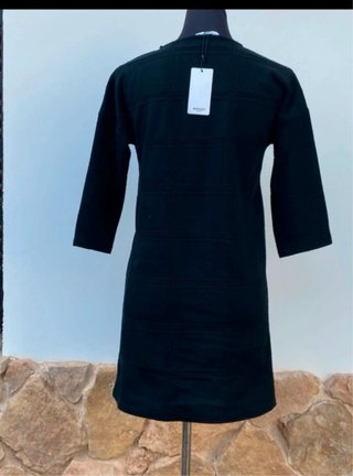 Vestido Mango Negro Manga 3/4
