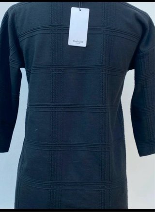 Vestido Mango Negro Manga 3/4