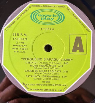 Vinil Coses - Per que no s’apagui l’aire