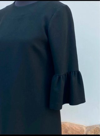 Vestido Zara Negro Manga Campana