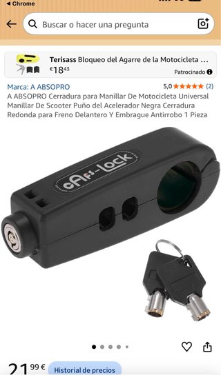 CAFs-Lock Candado Manillar Moto a estrenar