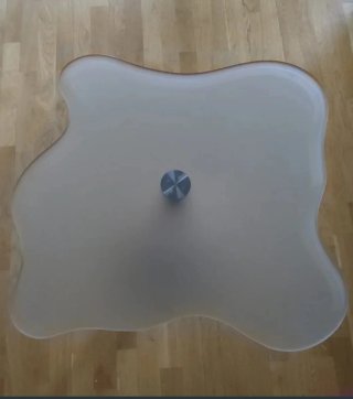 Mesa auxiliar cristal y madera