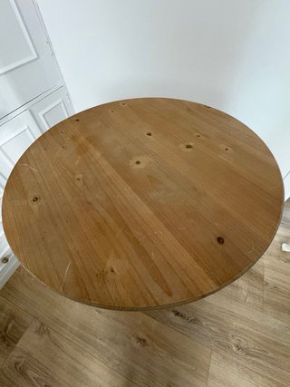 Mesa auxiliar redonda madera